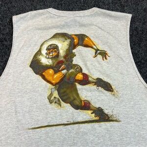 Vintage Football Player Power Sleeveless Shirt XL Made in USA Gym Tank